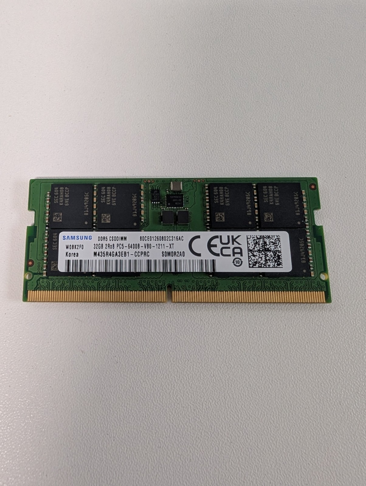 Samsung 32GB 1x32GB DDR5 6400 6000 CL52 CSODIMM Laptop Memory M435R4GA3EB1-CCPRC