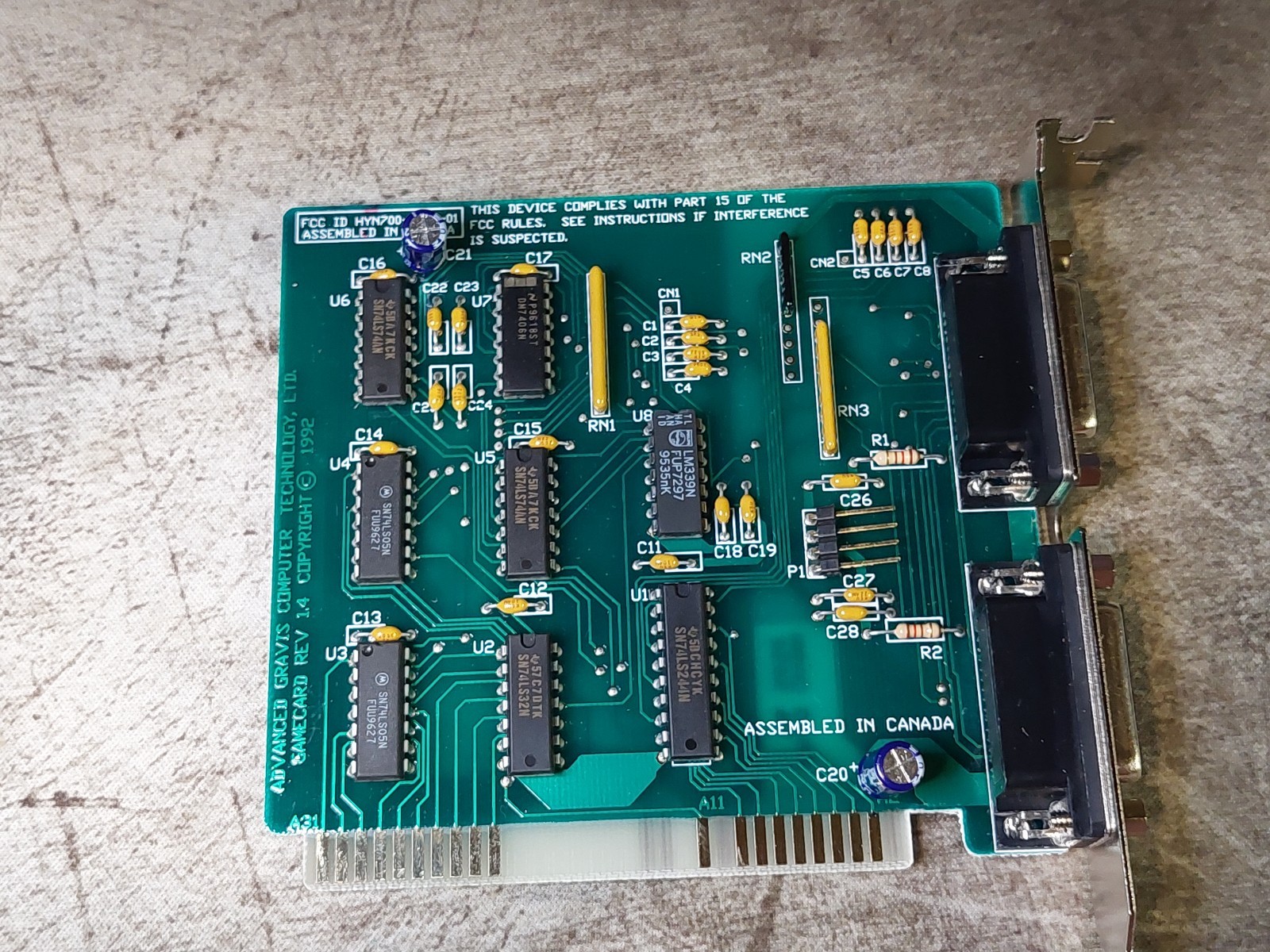 Vintage Advanced Gravis Eliminator ISA Joystick Game Port Card IBM PC DOS Retro