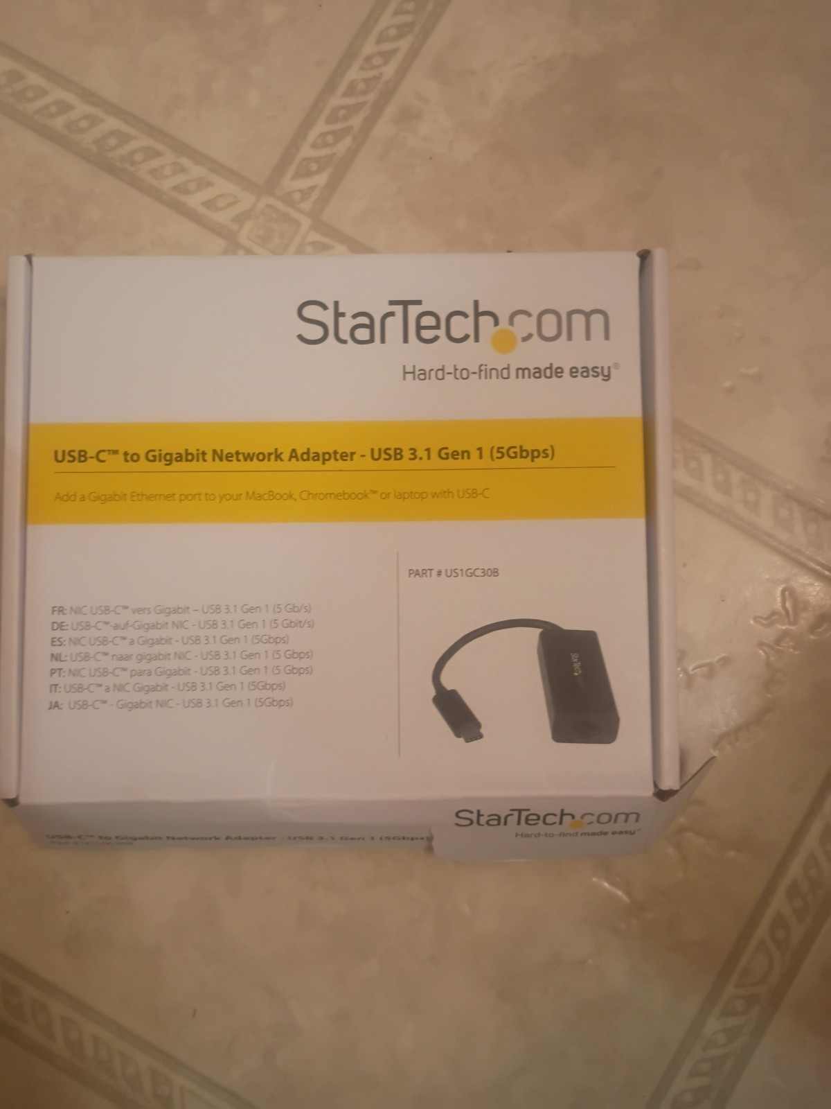StarTech.com USB-C to Ethernet Adapter Gigabit 1FT US1GC30B NEW