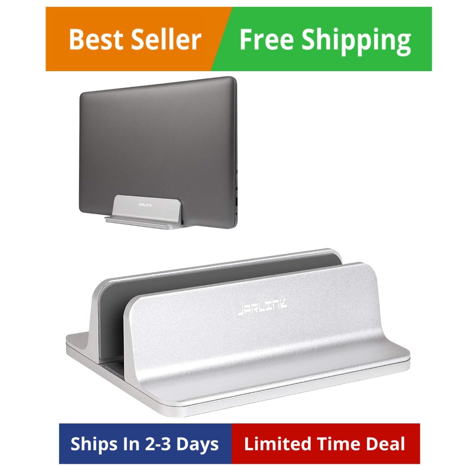 Vertical Laptop Stand, Aluminum Laptop Holder Desktop Stand with Adjustable D...