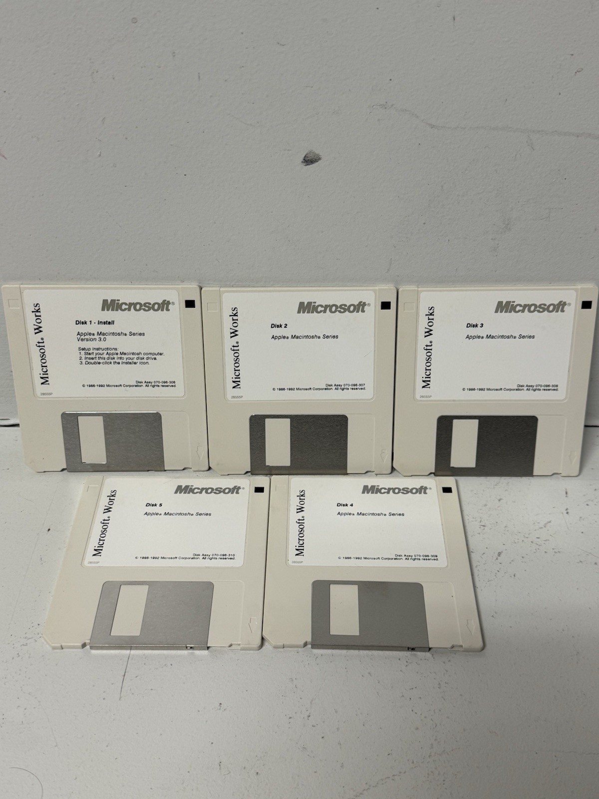 Microsoft Works v.3.0 1992 Apple Macintosh Computer Software 5 3.5" Floppy Disks