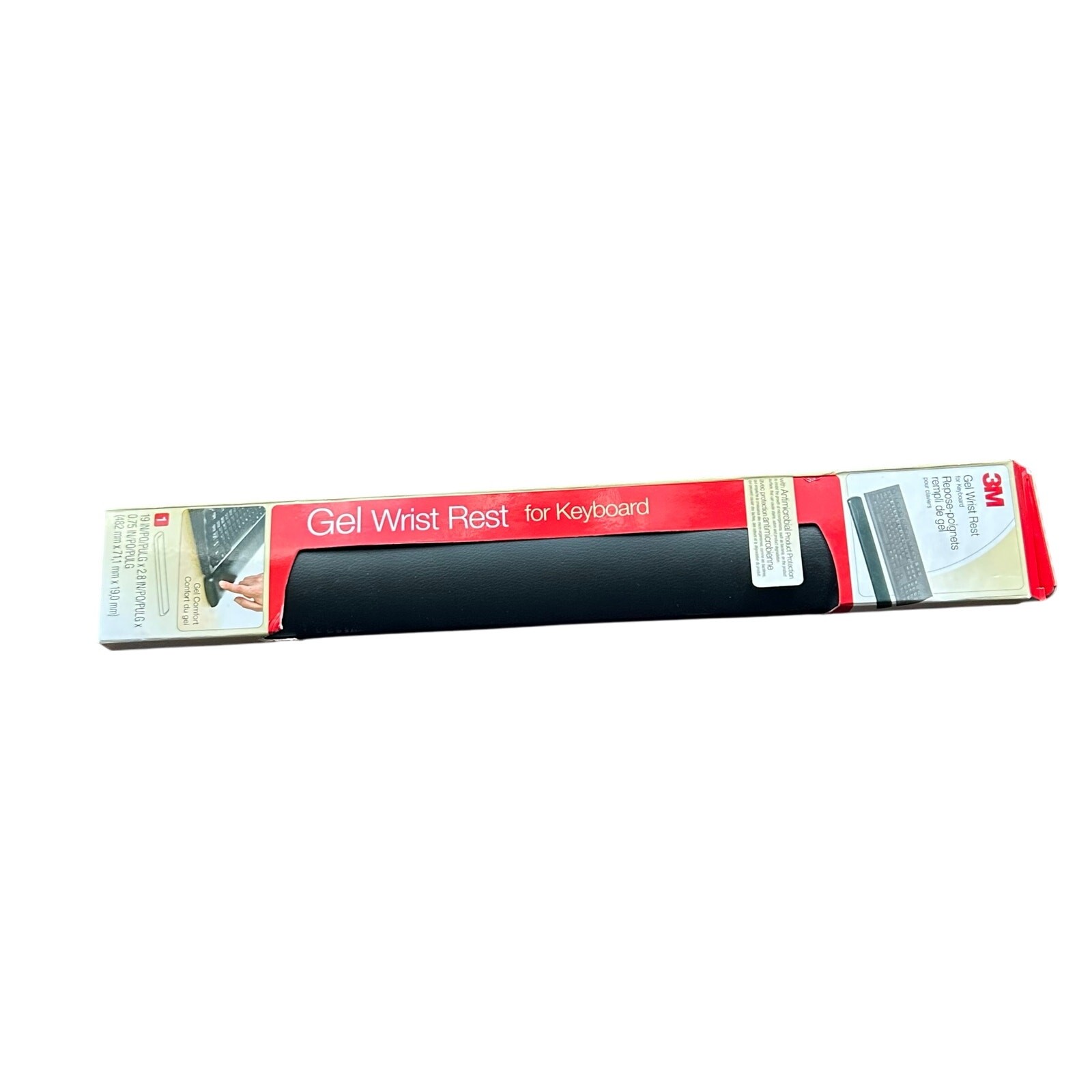 3M Gel Antimicrobial Keyboard Wrist Rest Ergonomic Comfortable Black WR309LE