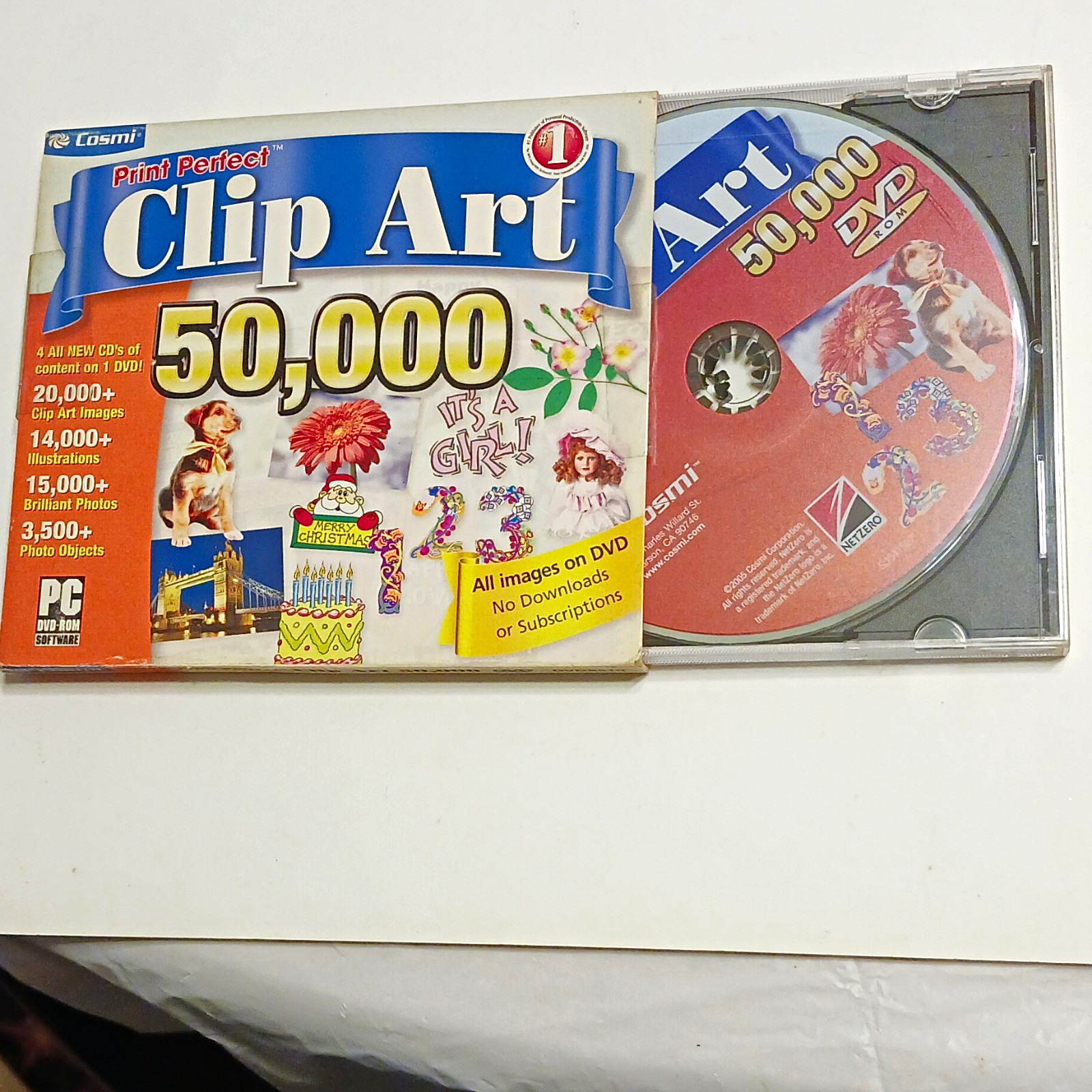 Cosmi Print Perfect Clip Art 50,000 DVD Clip Art Software for PC