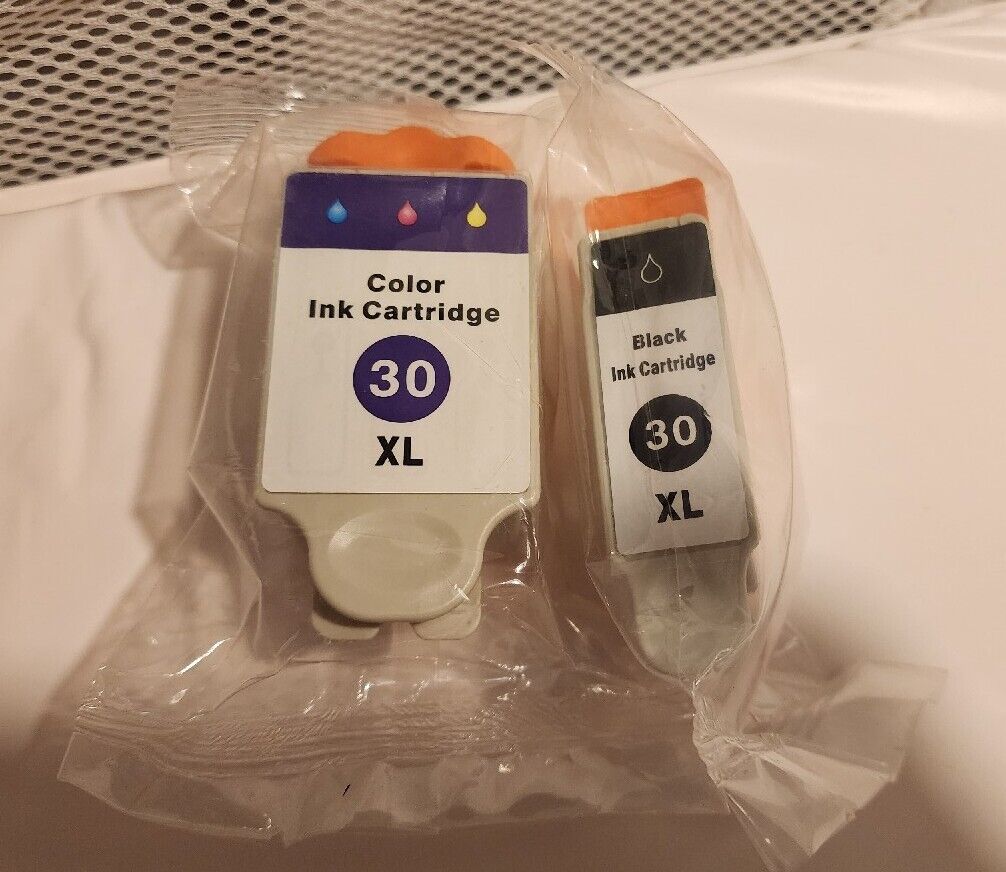 30XL BLK & 30XL Color SEALED Kodak Replacement Black& Multicolor Cartridges