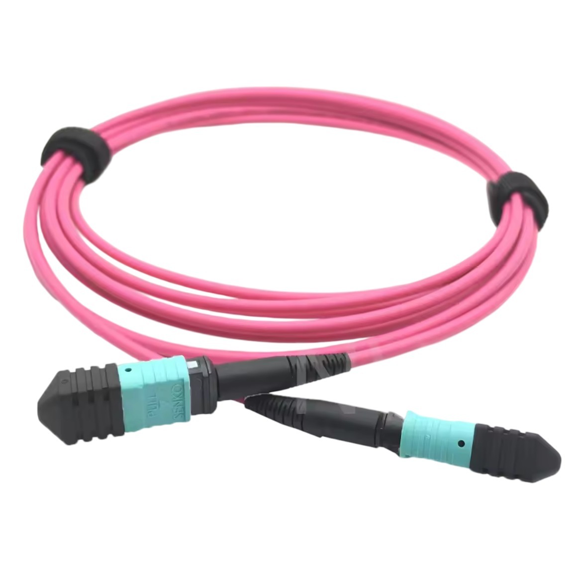 1M‑10M OM4 12-Core MPO Female to Female Type‑B Multimode Patch Cable LSZH