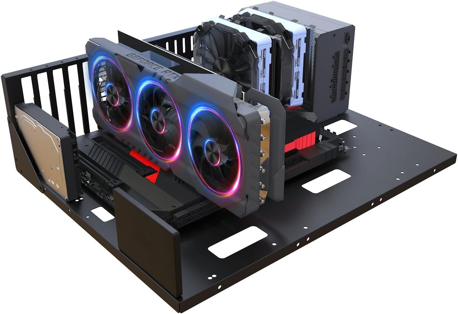 TGDGAMER E-ATX Open Chassis PC Test Bench, Wide Body Heat Dissipation Black