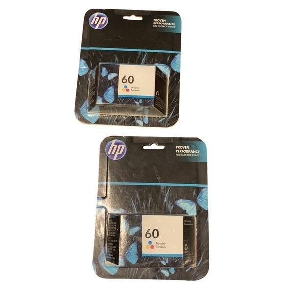 Lot of 2 HP 60 Tri-color Ink Cartridges CC643WN New Sealed CC643W