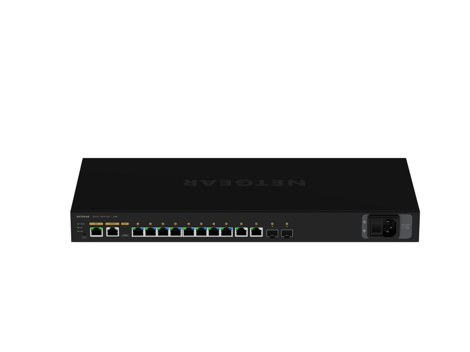 NETGEAR GSM4212P-100NAS M4250-10G2F-PoE+ 12-Port 125W Switch Unused Open Box