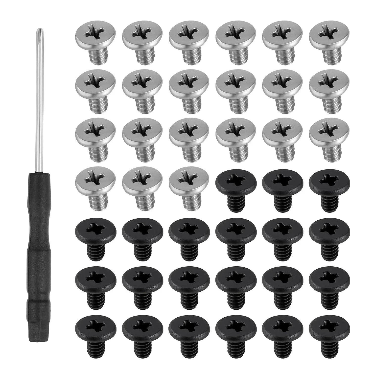 50 PCS M2 SSD Mounting Screws Kit Laptop NVMe M2 2280 Screw Set with Tool Black