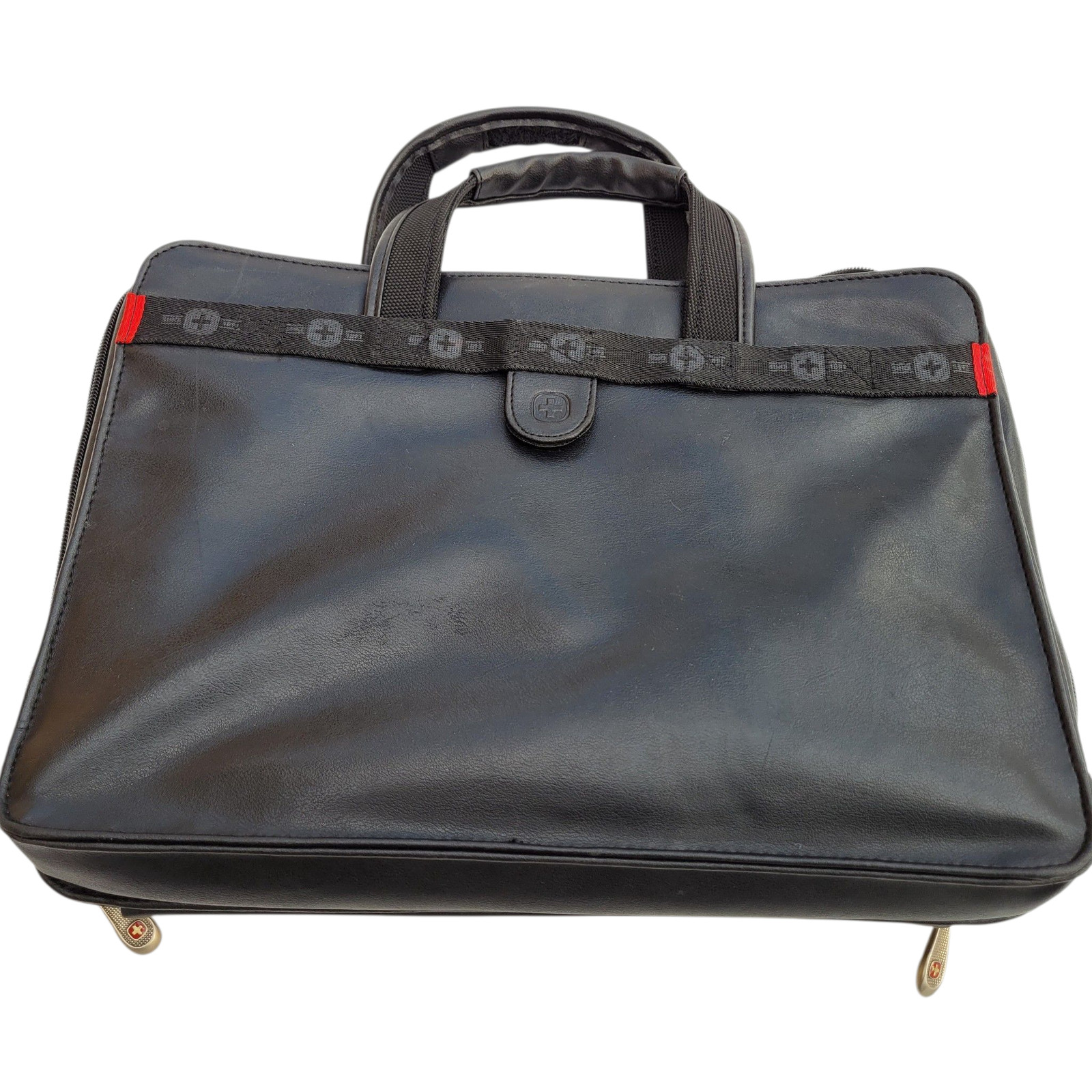 Briefcase Swiss Gear Bag Pro Folio Wenger Black Leather 15 inch with Calculator
