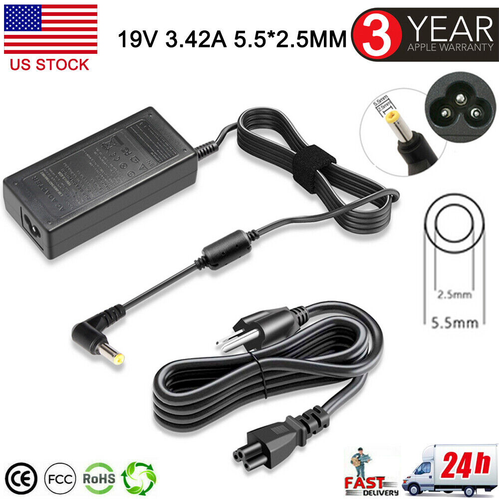 19V 3.42A AC Adapter Charger for Toshiba Satellite C55 C655 C850 Gateway MX8711