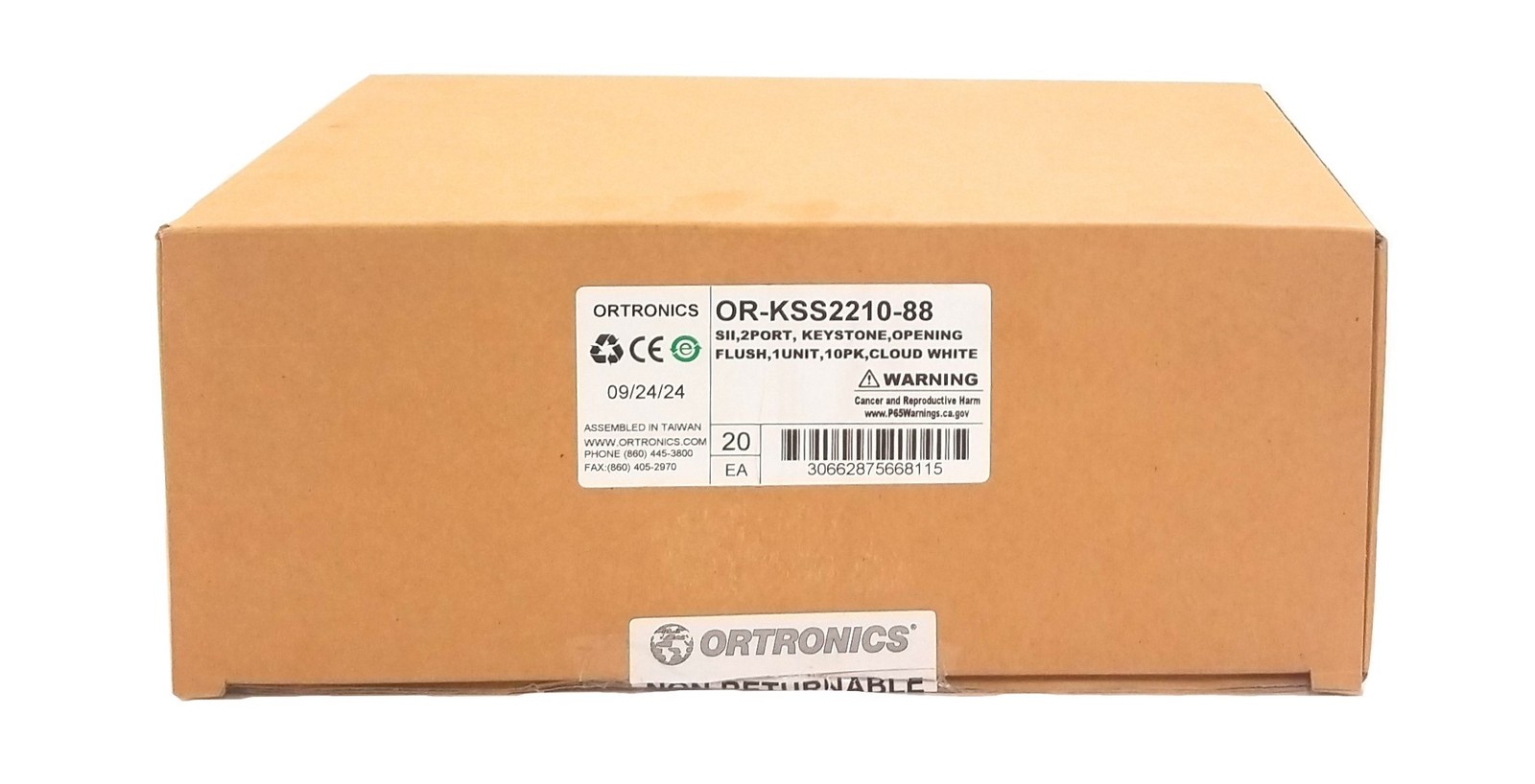 Lot of 20 NEW Ortronics OR-KSS2210-88 Series II Keystone Bezel 2-Port 1U 10PK