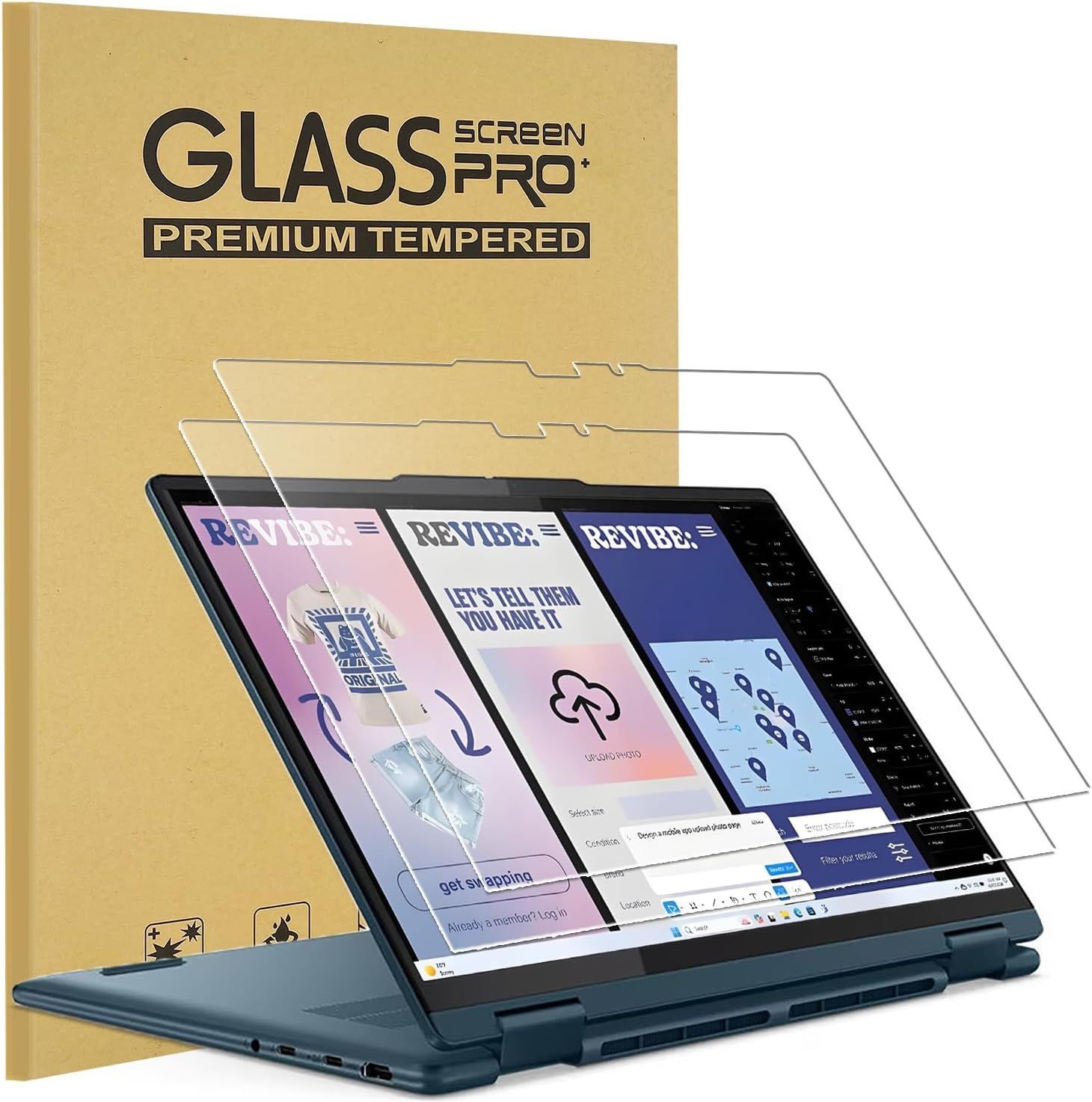 2-Pack Anti-Scratch Tempered Glass Screen Protectors for 2025 Lenovo Yoga 7 14