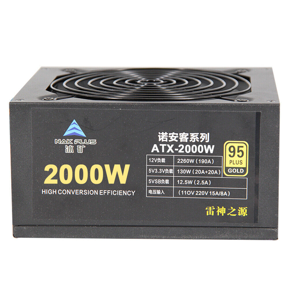 110-240V Power Supply Modular Mining 2000W PSU For 1080 Series GPU Miner