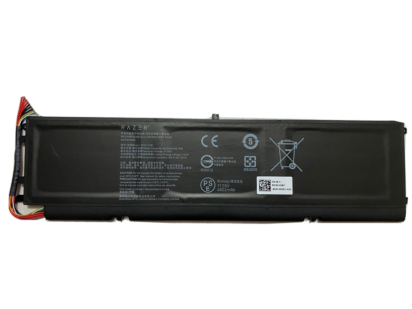 GENUINE RAZER Battery RC30-0281 (11.5V/4602mAh/53.1Wh) Black