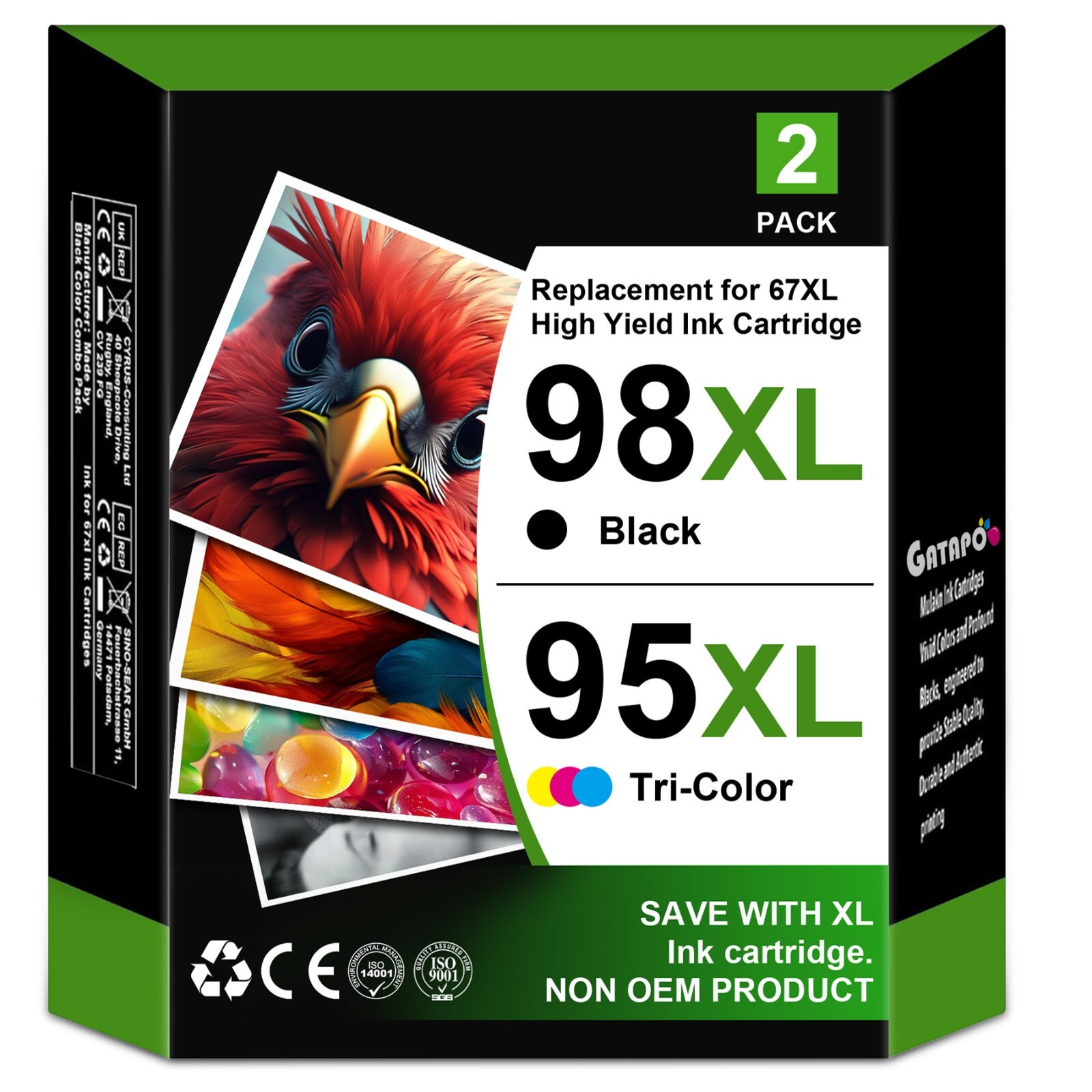 High Yield 98XL 95XL Ink Cartridge Compatible for DeskJet 9800 6620 5740