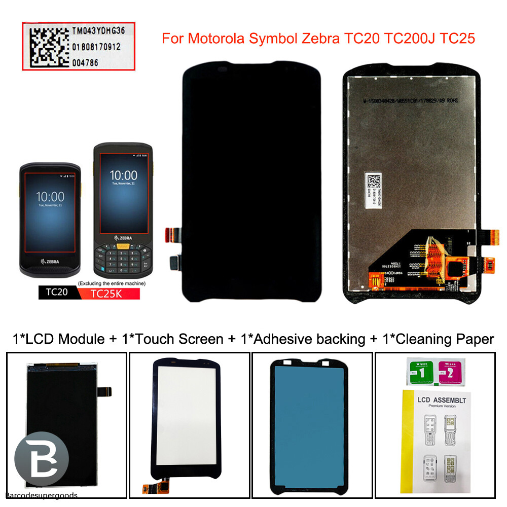 New Touch Screen&LCD Display&Adhesive backing For Symbol Zebra TC20 TC200J TC25