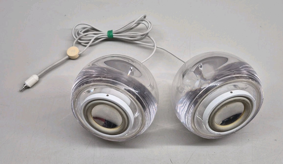 Vintage Clear M6531 Apple Pro Speakers by Harman Kardon For iMac G4 