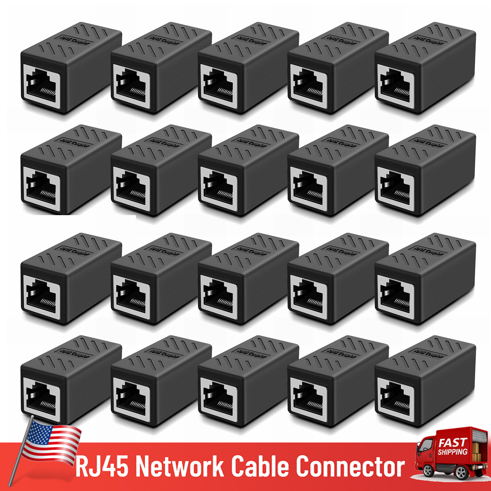 RJ45 Cable Coupler Female to Female Ethernet Extension Adapter Plug Network Lot