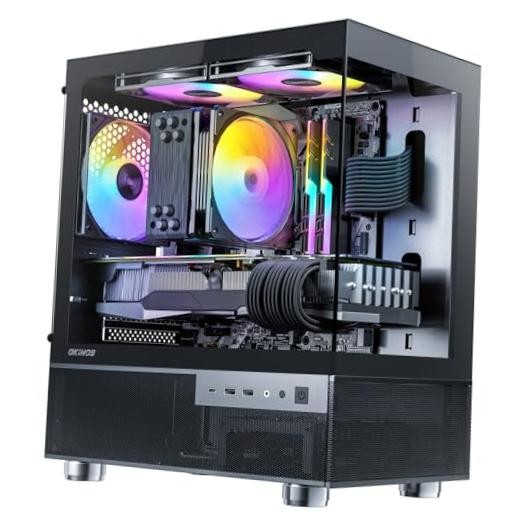 Aqua 3, Micro ATX Case, MATX PC Case with 3 X 120mm 3-Pin ARGB Fan Pre Black