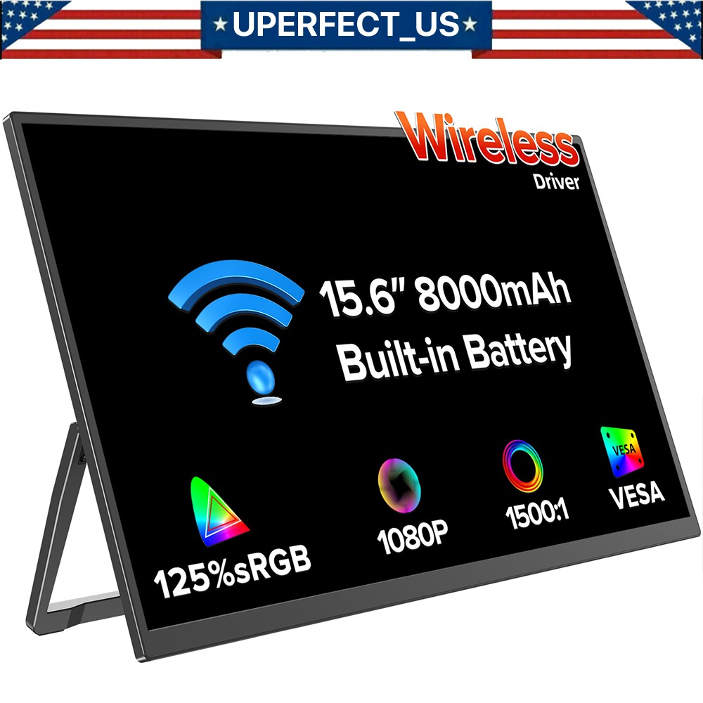 2026 UFree V 15.6" Wireless Portable Monitor USB-C FHD Display Built-in Battery