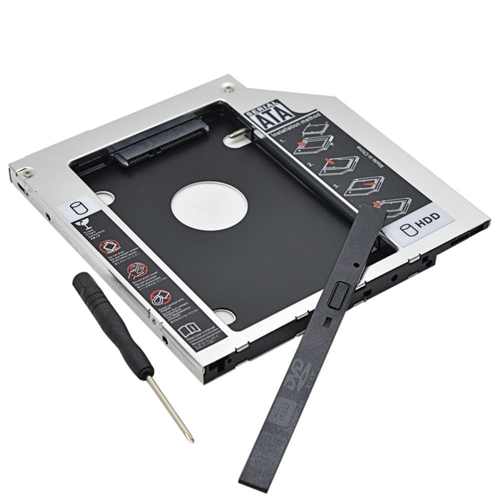 SATA 2nd HDD SSD caddy adapter for Laptops 9.5mm Optical CD-ROM Hard Drive Bay