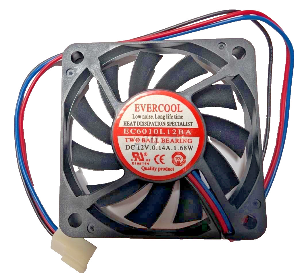 Evercool 60mm x 10mm 12V EC6010L12BA Computer Case Ball Bearing Fan 3-Pin
