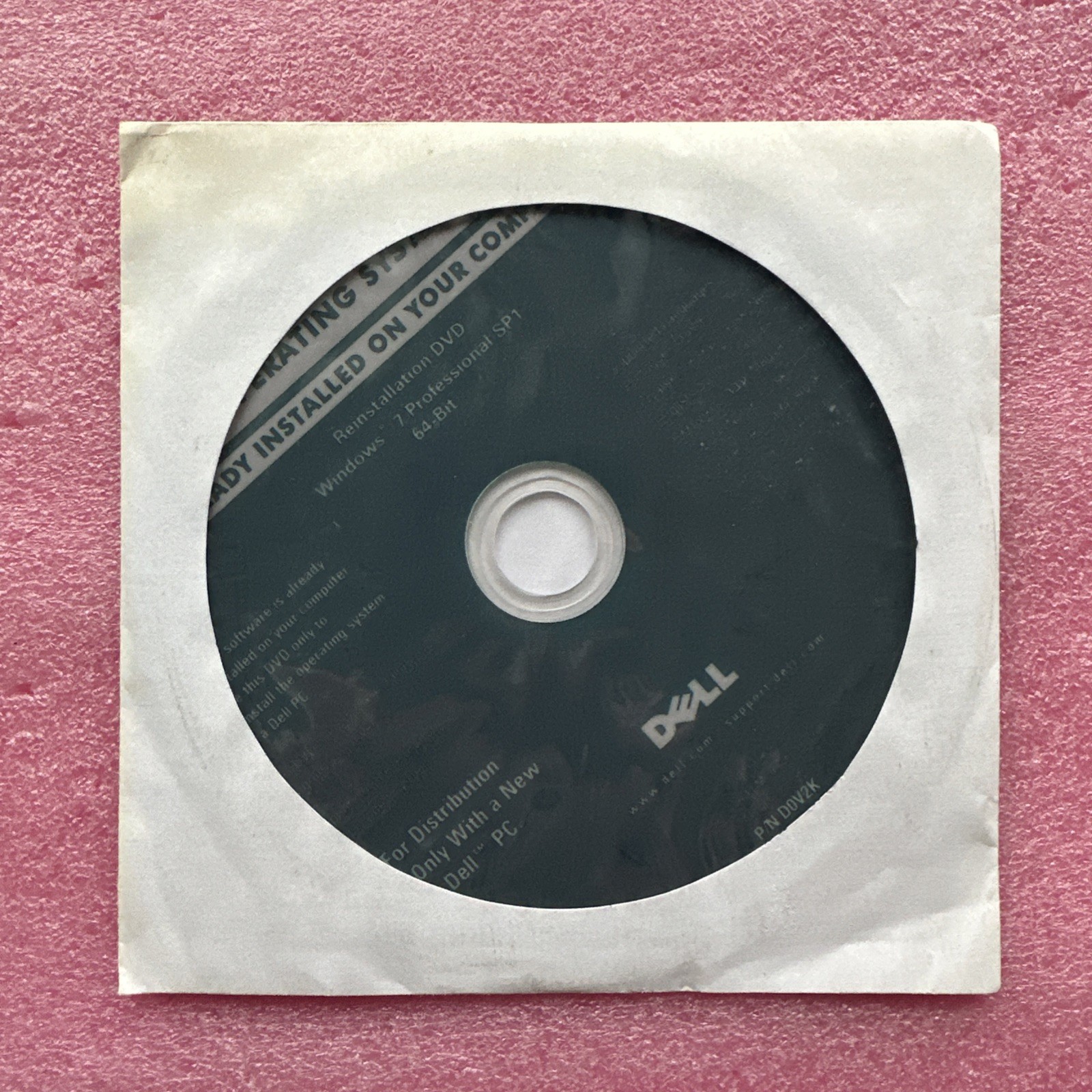 New Sealed Dell KJX6D Windows 7 Professional 64 Bit SP1 Reinstallation DVD