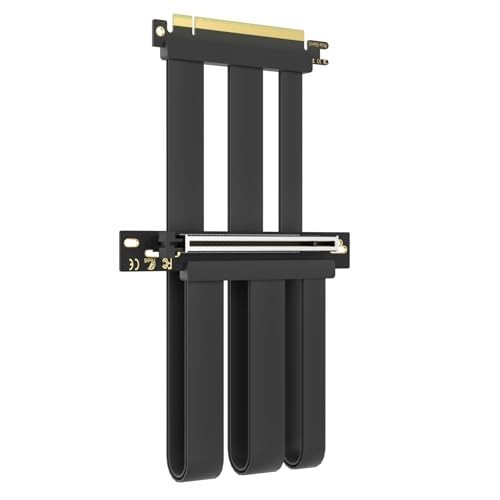 PCIe 5.0 x16 GPU Riser Cable, 300mm, 90 Degree Right Angle, Black