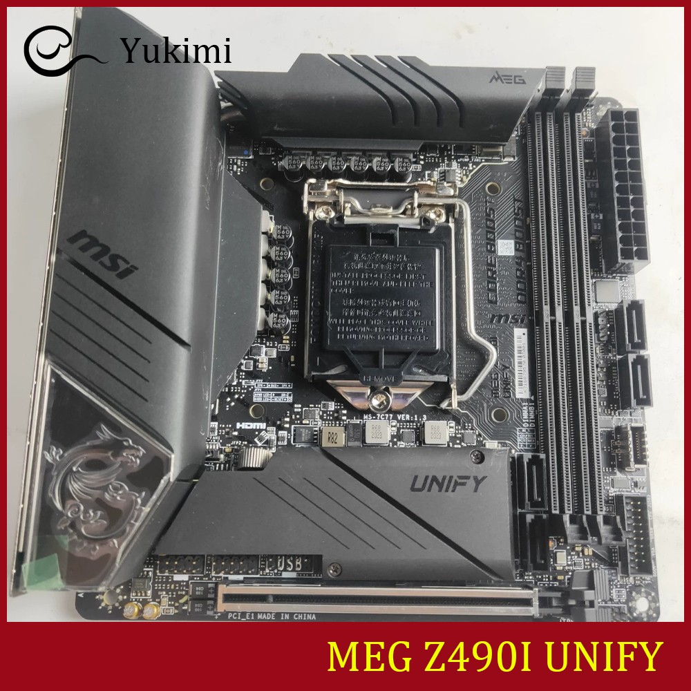 🎉FOR MSI MEG Z490I UNIFY LGA 1200 DDR4*2 64GB HDMI Mini-ITX Motherboard tested