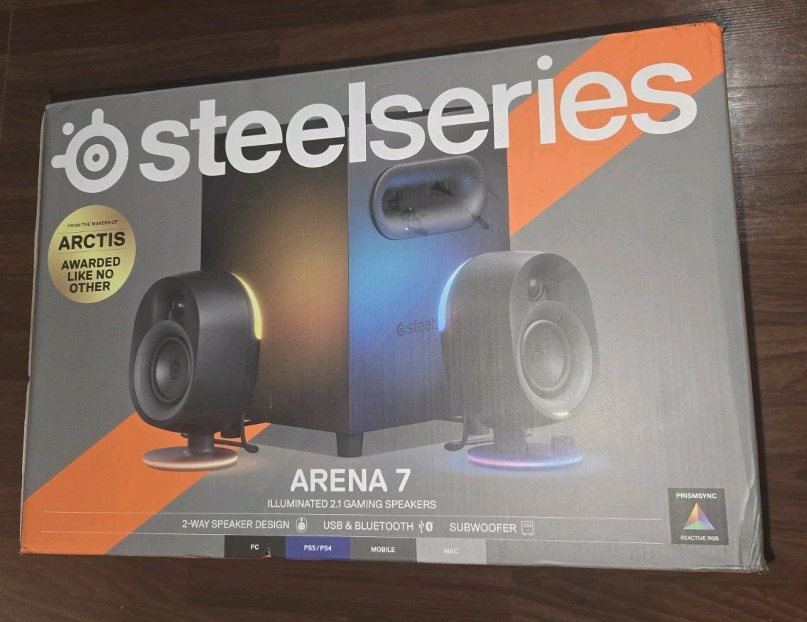 NEW SteelSeries - Arena 7 - Illuminated 2.1 Wireless Gaming Speaker System 2-Way