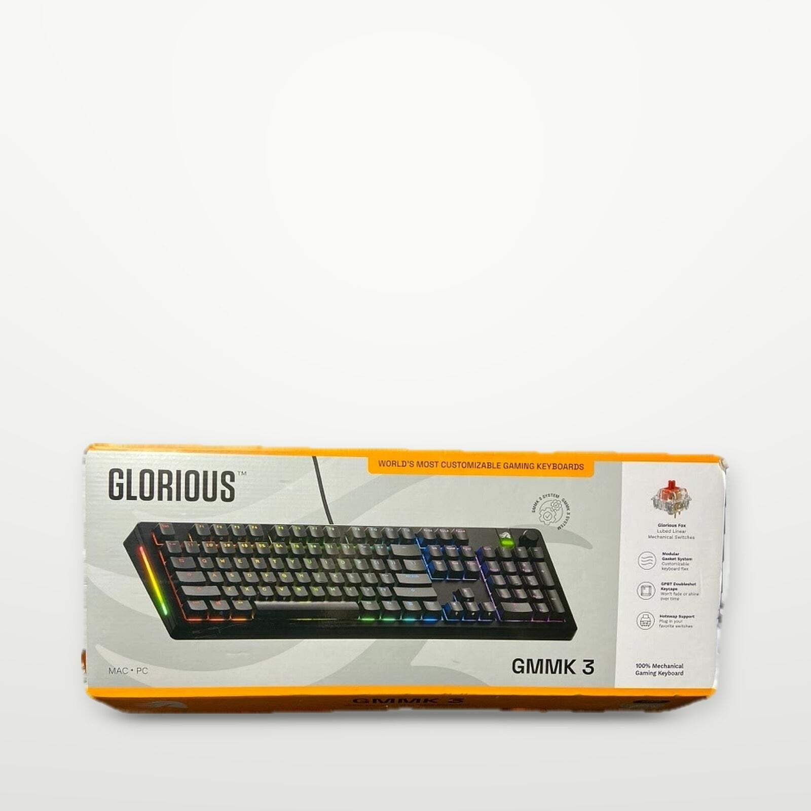 Glorious GMMK 3 100% Prebuilt Wired RGB Mechanical Keyboard Black - Open Box
