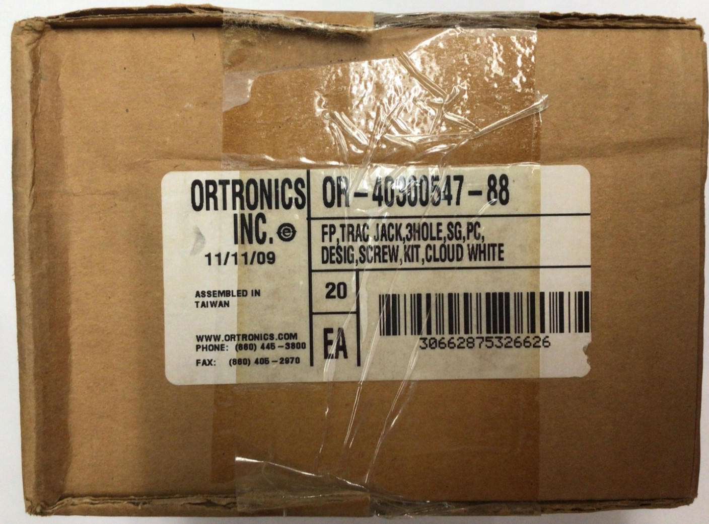 Ortronics OR-40300547-88 TracJack Faceplate Factory Sealed box of 20