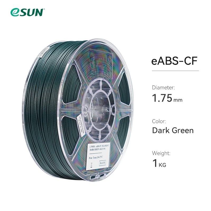 eSUN ABS-CF 3D Printer Filament Carbon Fiber Filled High-Strength ABS 1.75mm 1KG