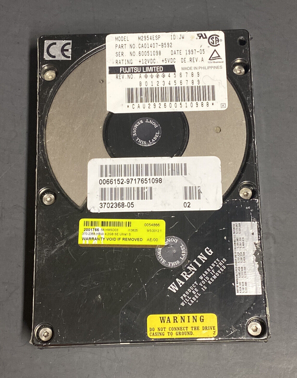SUN 370-2368-05  4.2GB 3.5-Inch 7200RPM Single Ended Ultra-1 SCSI 80-Pin HDD