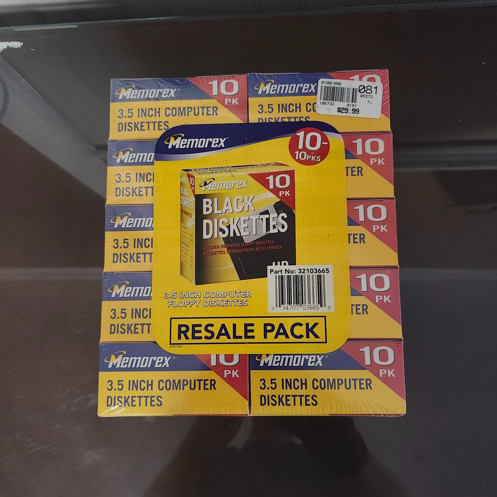 Memorex 10 Pk Black 3.5 Inch Diskettes New Sealed