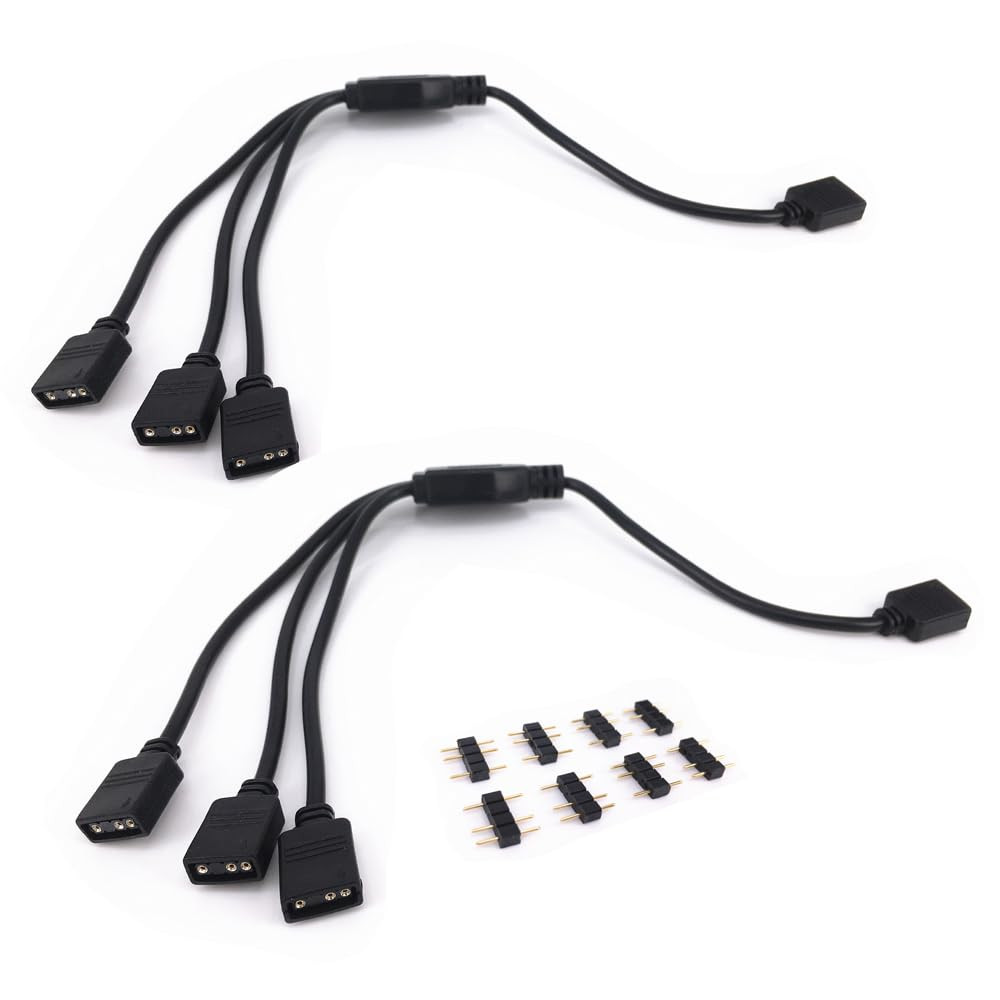 2PCS ARGB Splitter Cable 5V 3 Pin Addressable RGB Splitter Extension Cable ARGB