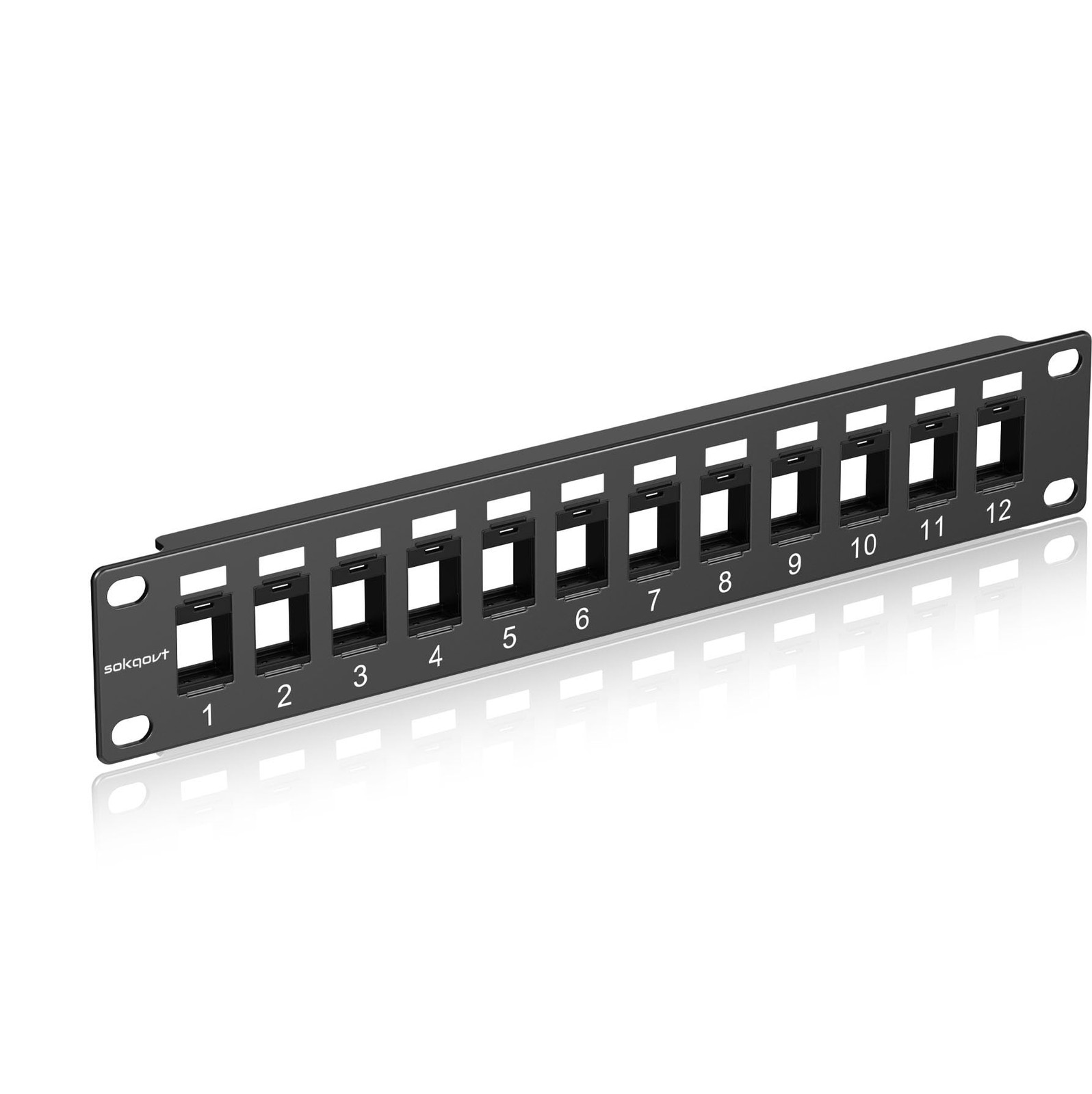 12 Port Cat6 Patch Panel 1U 10in Rack Mount
