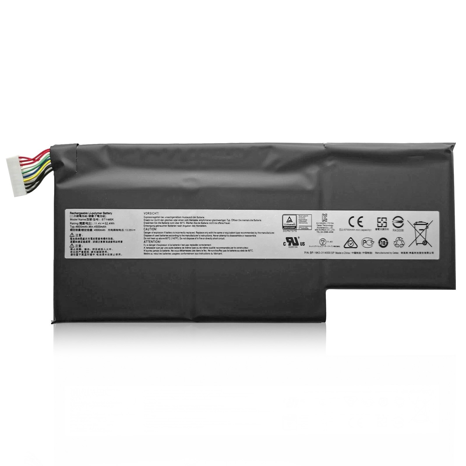 Original BTY-M6K Battery for MSI GF63 8RC 8RD GF65 GF75 GS63VR GS73 MS-16K2 New