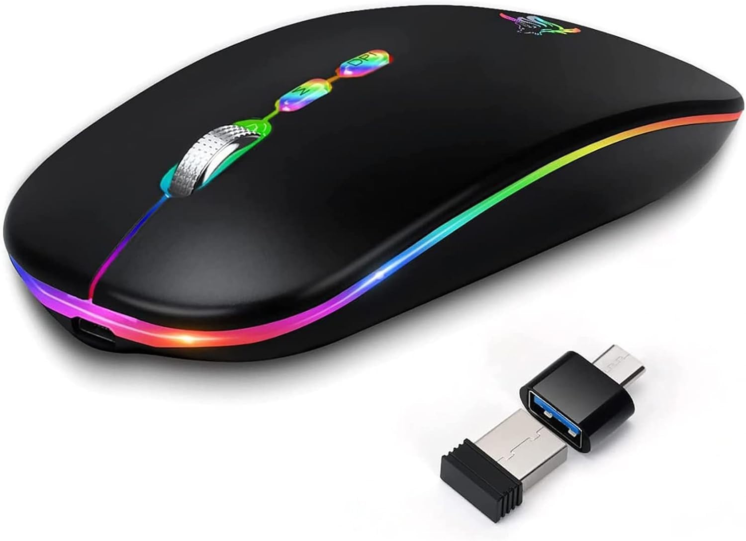 Sleek Wireless LED Mouse: Rechargeable Silent Bluetooth Comfort for All Devices