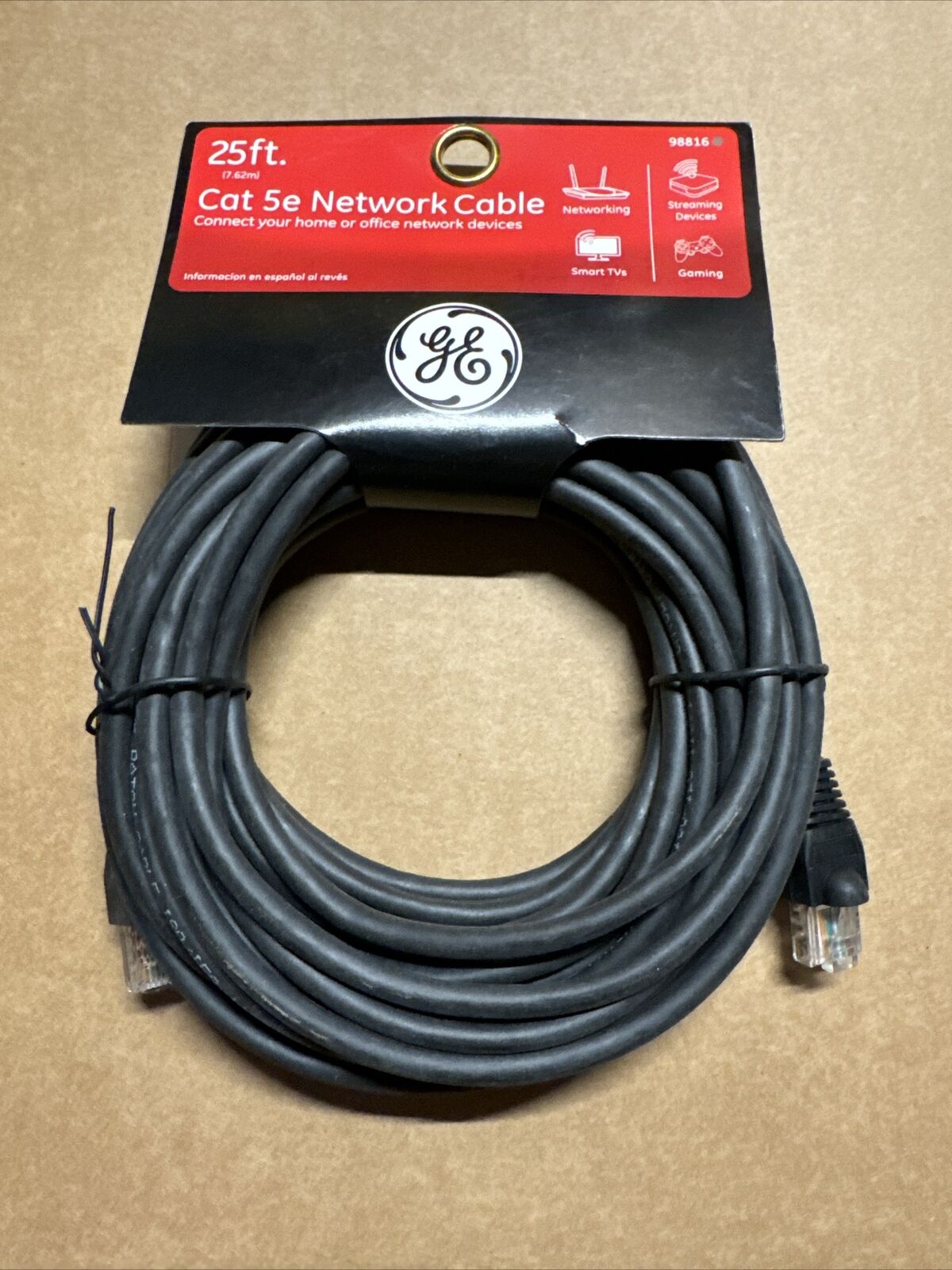GENERAL ELECTRIC GE 98816 Cat-5E Network Ethernet Cable (25 Feet) New With Tags