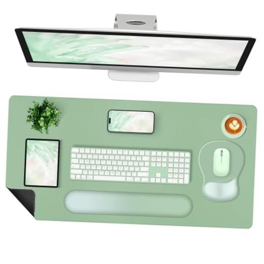 4-in-1 Large Gaming Mouse Pad, Keyboard Wrist Rest Pad & Wrist Sage Green