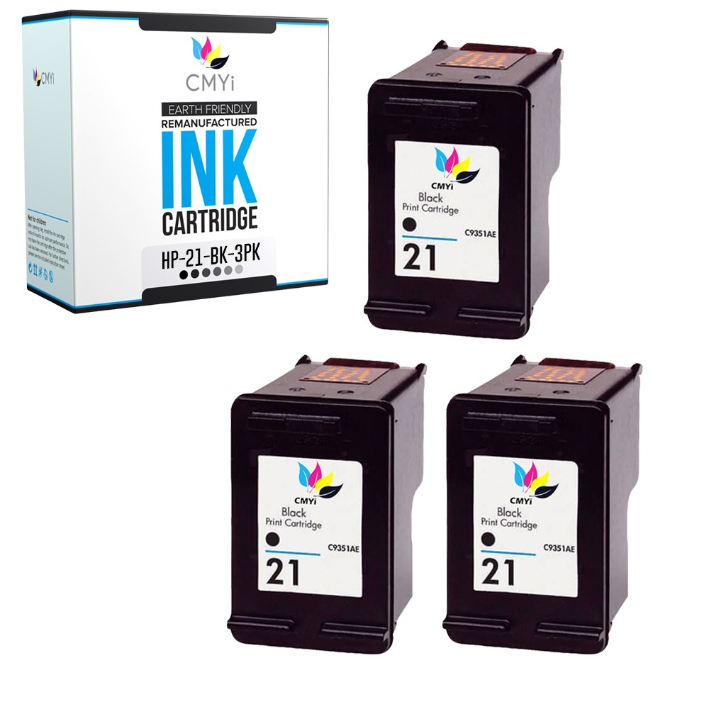 3 PK Replacement for HP 21 Black Ink Cartridges 3Pack for Deskjet Officejet