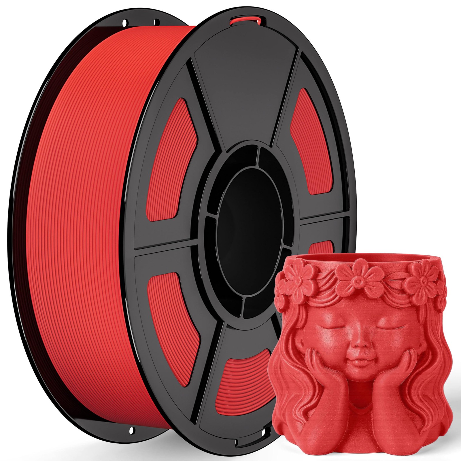 PETG Matte Filament 1.75mm, Low Gloss for 3D Printing, 1KG, Red | Premium Mat...