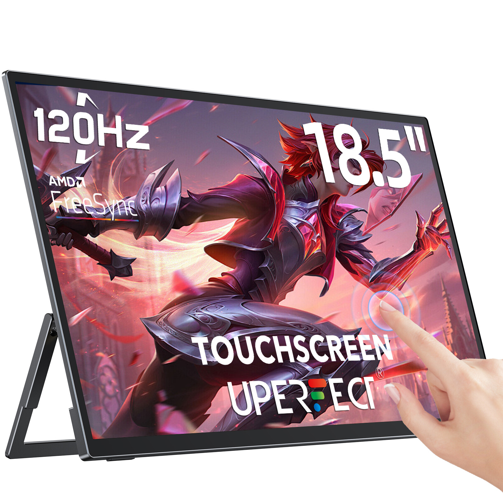 UPERFECT 18.5'' Touchscreen 120Hz Portable Monitor w/180° Adjustable Stand &VESA