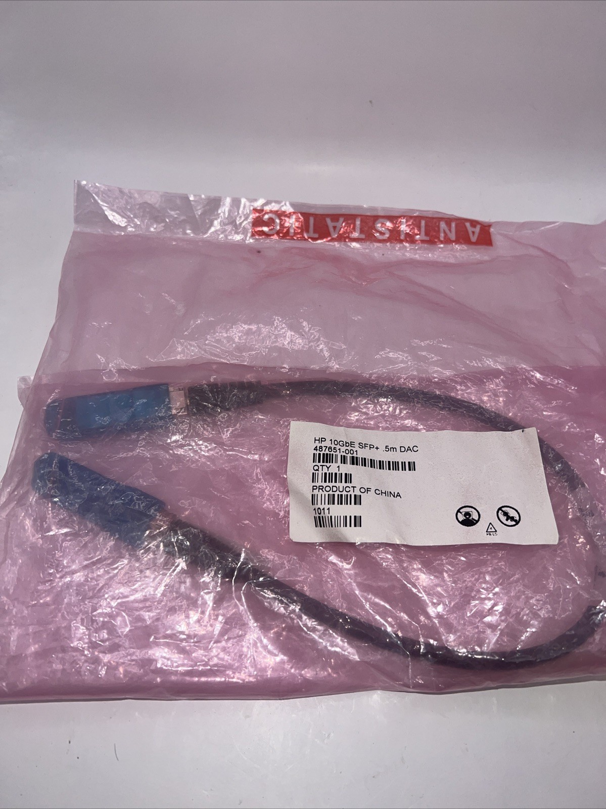 GENUINE HP 487651-001 HP SFP+ 10GBE .5M COPPER CABLE 487649-B21 487967-001