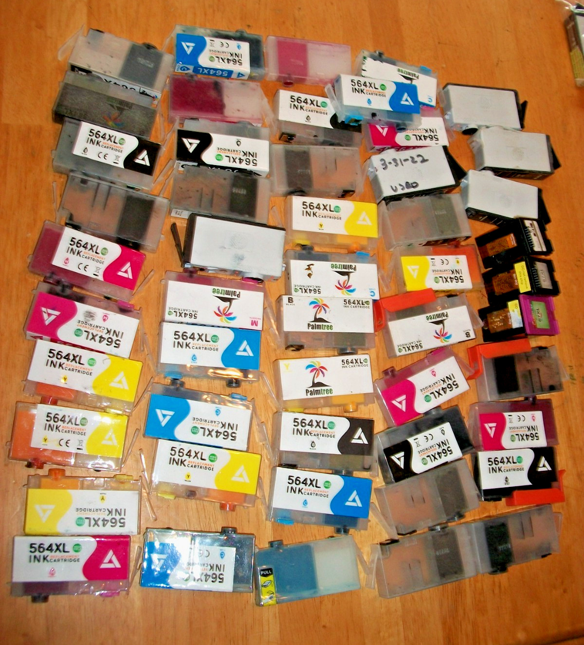 Lot of  50+ Black Cyan MagYellow  Ink Cartridges EMPTY Never Refilled RECYCLE