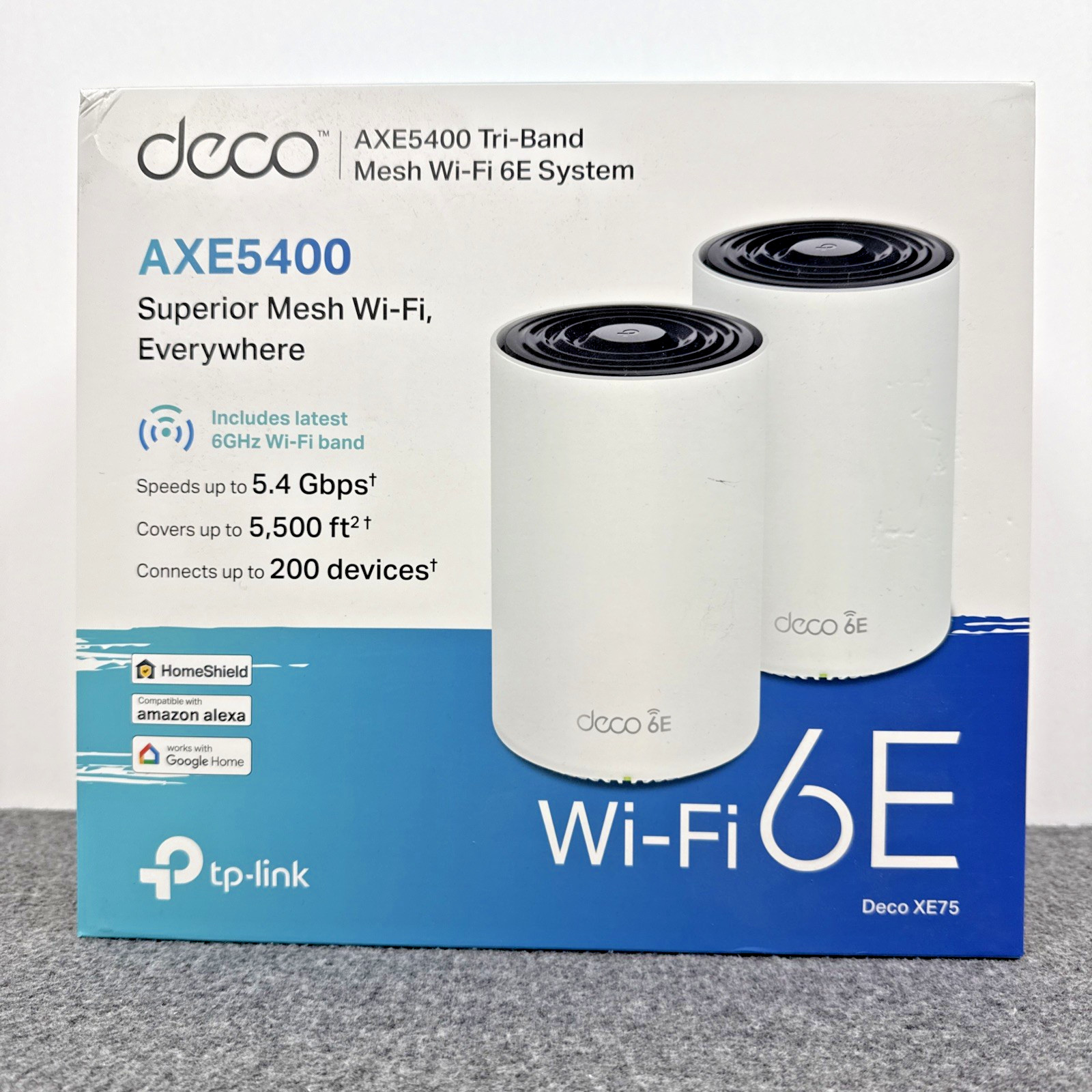 TP-Link Deco XE75 AXE5400 Tri-Band WiFi 6E Mesh System 2 Pack Whole Home Router