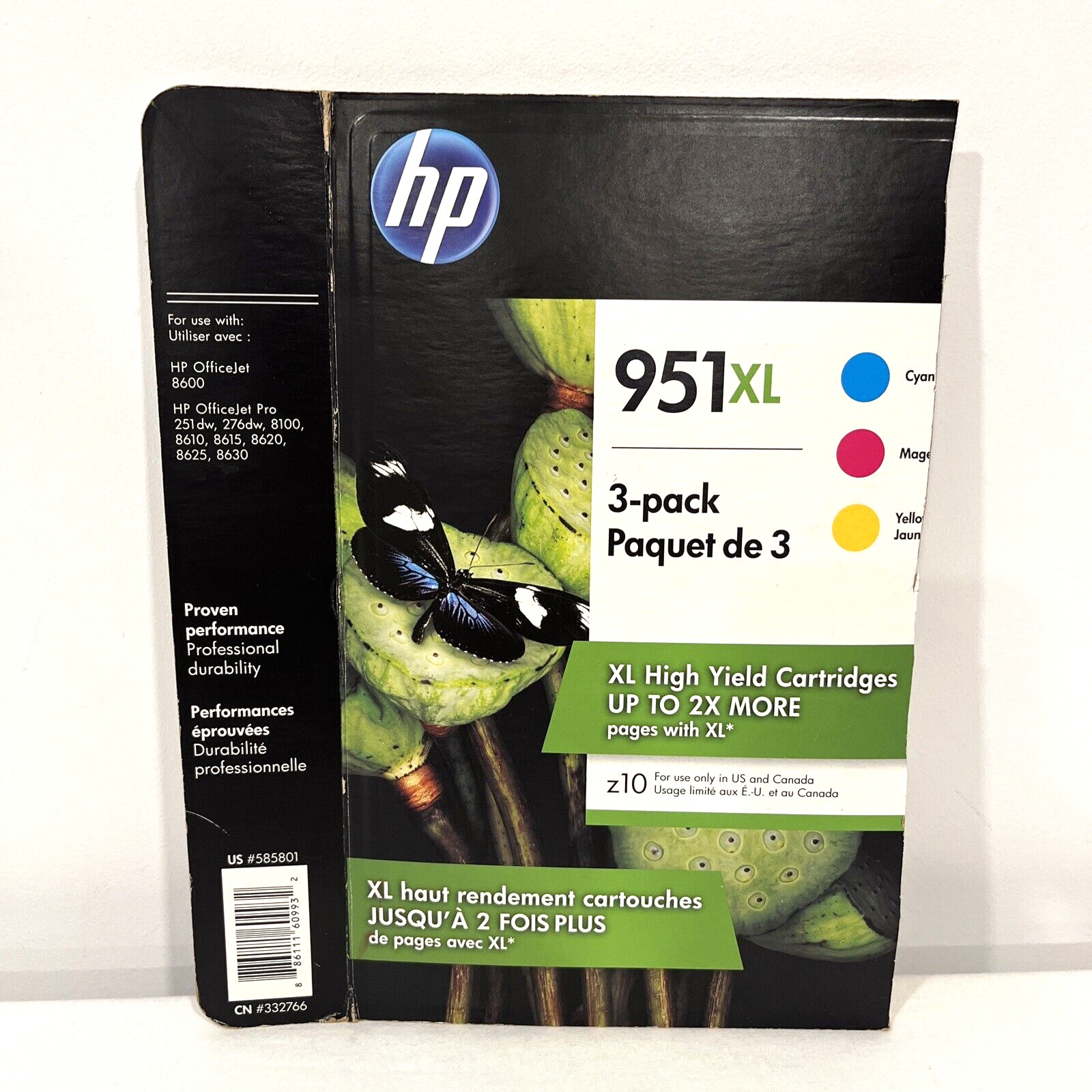 HP 951XL TRICOLOR 3-PACK INK CARTRIDGES BRAND NEW FOR OFFICEJET PRINTER MAR 2021