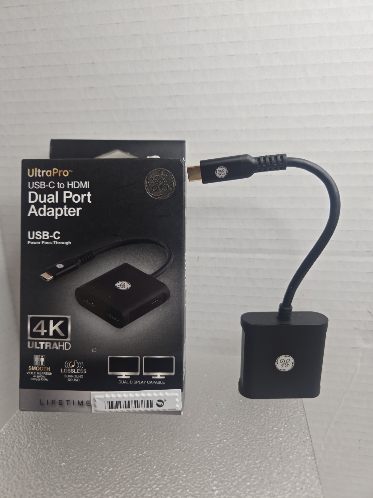 GE ULTRAPRO USB-C to Dual Port HDMI Adapter, BLACK, 4K, UltraHD Open Box New
